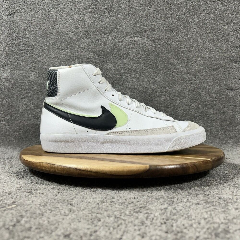 Nike Blazer Mid 77 SE GS Kids Sz 6.5Y White Vapor Green Double Swoosh Shoes Used